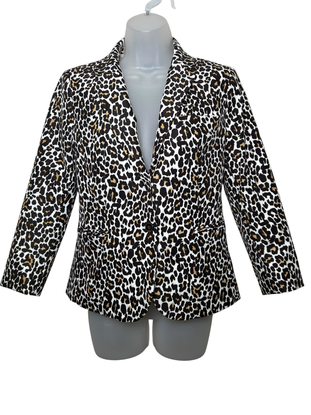 J. Crew leopard print lined blazer size small classic preppy Mobwife career